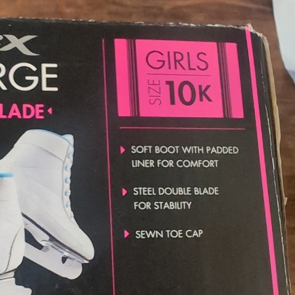 Kids White and Blue Double Blade Girls Ice Skates - Picture 6 of 7